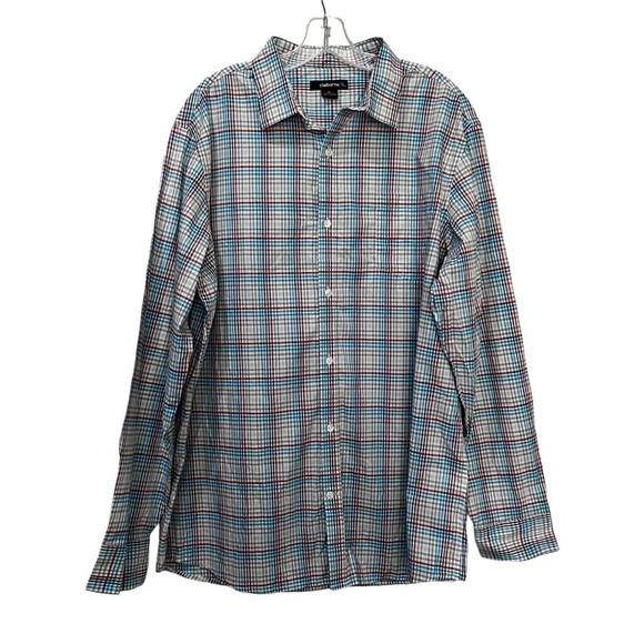 Claiborne Men’s XL Plaid Collared Long Sleeve Cotton Button Down Y4 - Picture 1 of 5